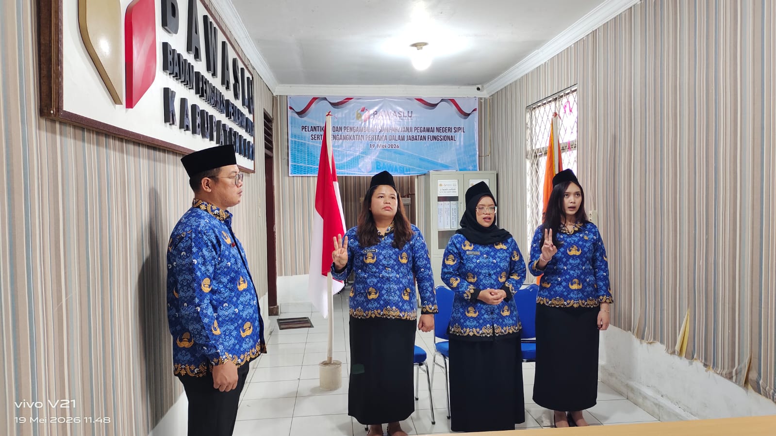 Pelantikan dan Pengambilan Sumpah/PNS serta Pengangkatan pertama dalam Jabatan Fungsional di Lingkungan Sekretariat Jenderal Bawaslu Ri (Selasa 19 Mei 2026)