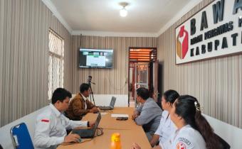 Badan Pengawas Pemilihan Umum (Bawaslu)  Mengikuti Zoom Meeting Sosialisasi Model Evaluasi  dan Pengumpulan Data Pendukung Evaluasi IKP 2024, Rabu ( 05/08/2026)